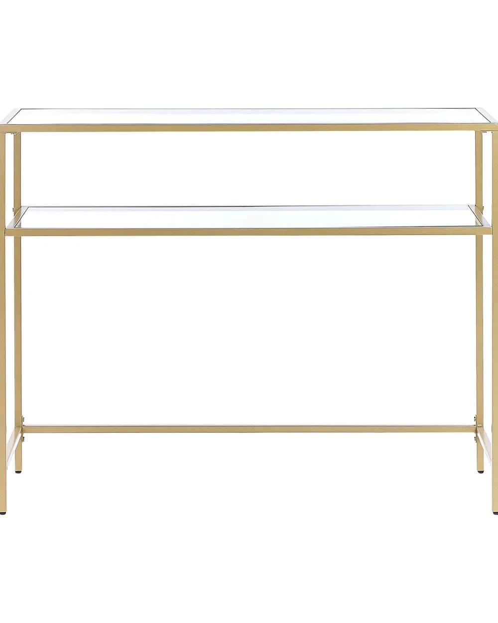 Pöydät<Beliani Konsolipoyta Lasitasolla Rauta Kulta Aline