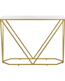 Hot Beliani Konsolipoyta Marmorikuvio Valkoinen/Kulta Hazen