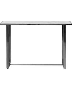 Sale Beliani Konsolipoyta Marmorikuvio Valkoinen/Hopea Plano