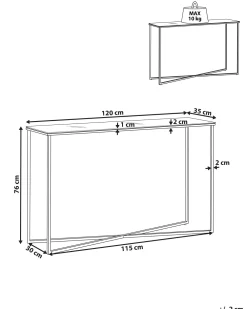 Discount Beliani Konsolipoyta Marmorikuvio Valkoinen/Kulta Royse