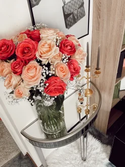 Pöydät<Beliani Konsolipoyta Peililasi Hopea Toulouse