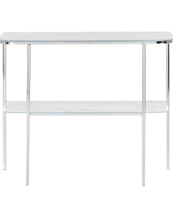 Pöydät<Beliani Konsolipoyta Teras Marmorikuvio Valkoinen/Hopea Calvert