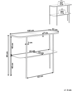 Pöydät<Beliani Konsolipoyta Teras Marmorikuvio Valkoinen/Hopea Calvert