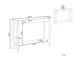 Pöydät<Beliani Konsolipoyta Vaalea Puu/Valkoinen Hartford