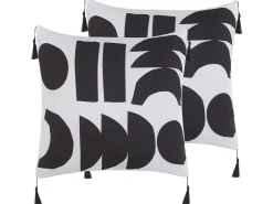 Shop Beliani Koristetyyny 2 Kpl 45 X 45 Cm Mustavalkoinen Liriope