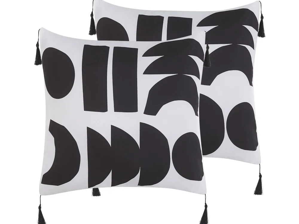 Shop Beliani Koristetyyny 2 Kpl 45 X 45 Cm Mustavalkoinen Liriope