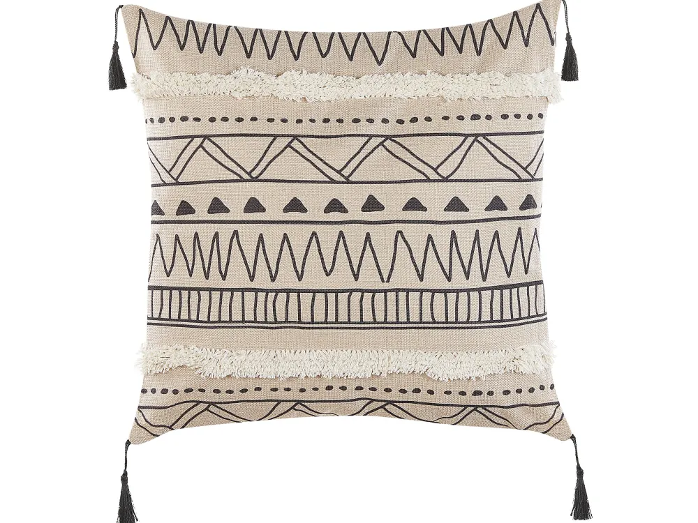 Tekstiilit<Beliani Koristetyyny 2 Kpl 45 X 45 Cm Mustabeige Heuchera