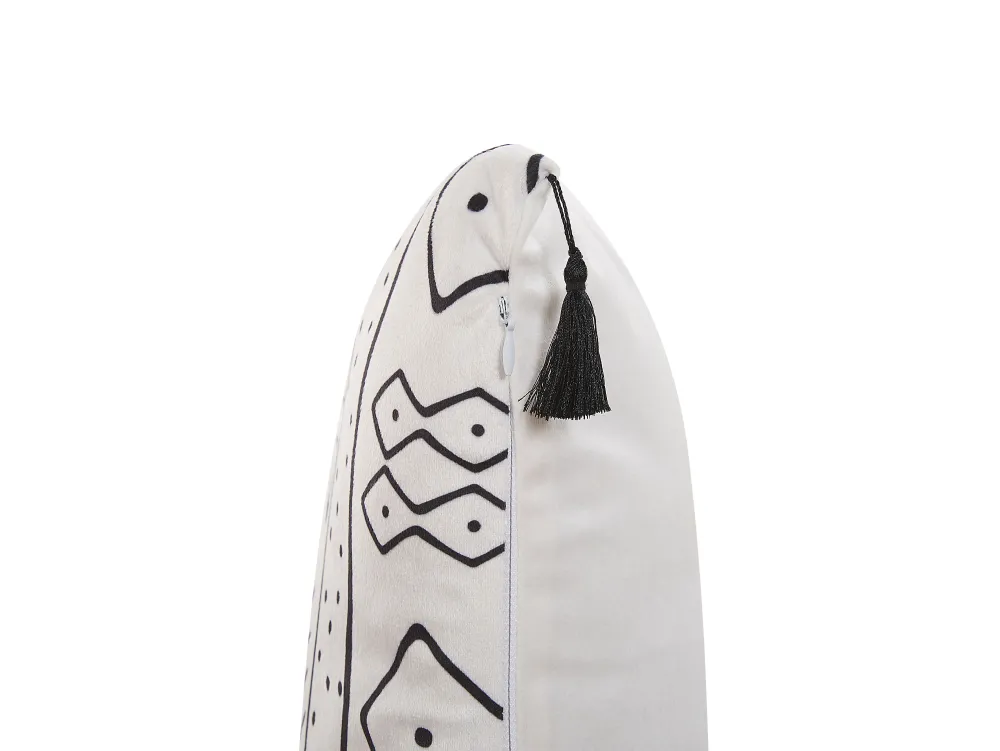 Tekstiilit<Beliani Koristetyyny 2 Kpl 30 X 50 Cm Mustavalkoinen Schefflera