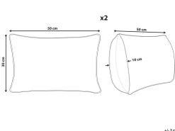 Outlet Beliani Koristetyyny 30 X 50 Cm 2 Kpl Monivarinen Betula