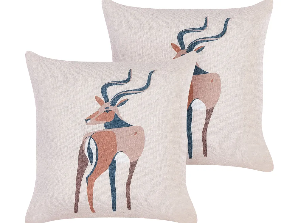 Tekstiilit<Beliani Koristetyyny Beige 45 X 45 Cm 2 Kpl Abal