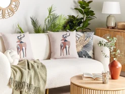 Tekstiilit<Beliani Koristetyyny Beige 45 X 45 Cm 2 Kpl Abal