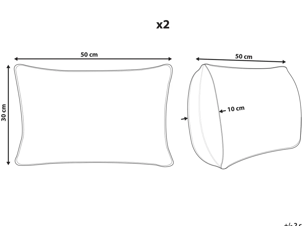 Tekstiilit<Beliani Koristetyyny Beige 30 X 50 Cm 2 Kpl Nierembergia