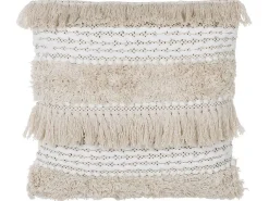 Discount Beliani Koristetyyny Beige Kirjailtu 45 X 45 Cm Villur