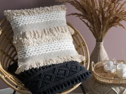 Discount Beliani Koristetyyny Beige Kirjailtu 45 X 45 Cm Villur