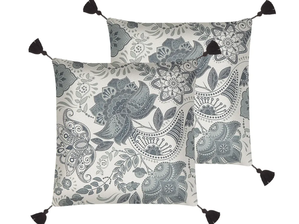 Cheap Beliani Koristetyyny Beige/Harmaa 45 X 45 Cm 2 Kpl Blechnum