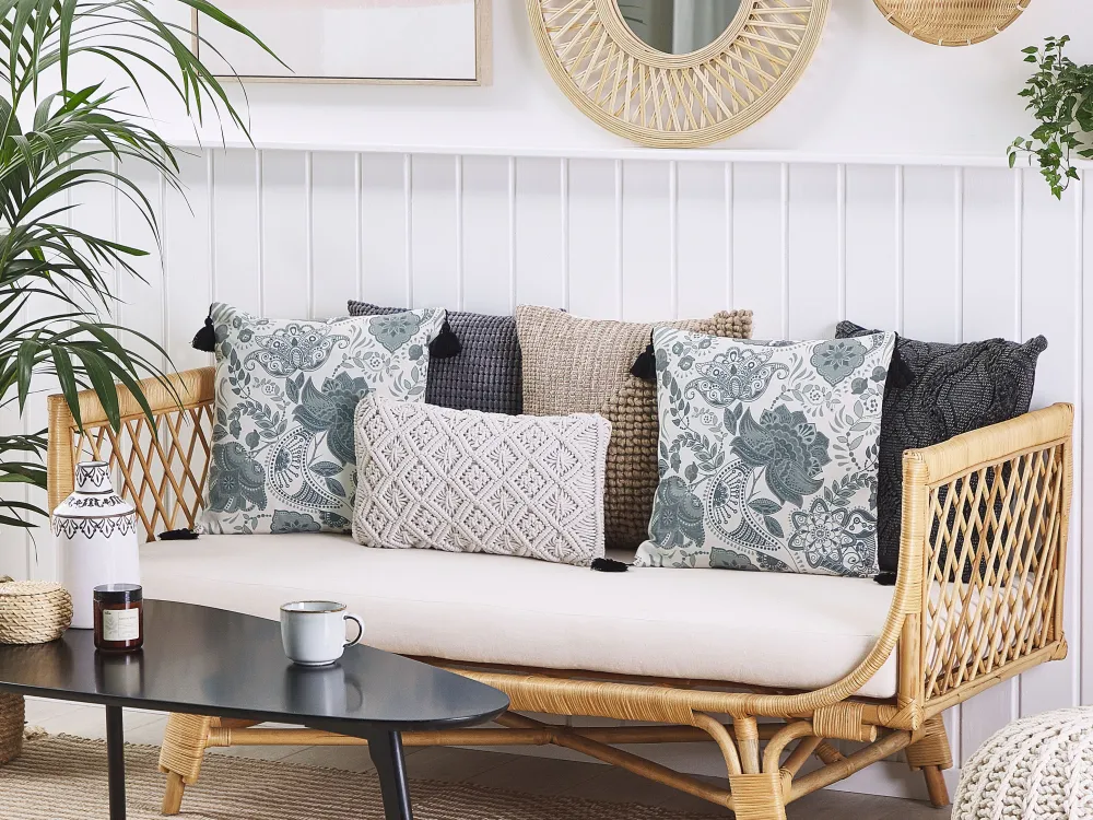 Cheap Beliani Koristetyyny Beige/Harmaa 45 X 45 Cm 2 Kpl Blechnum