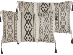 Store Beliani Koristetyyny Beige/Musta 30 X 50 Cm 2 Kpl Pulmonaria