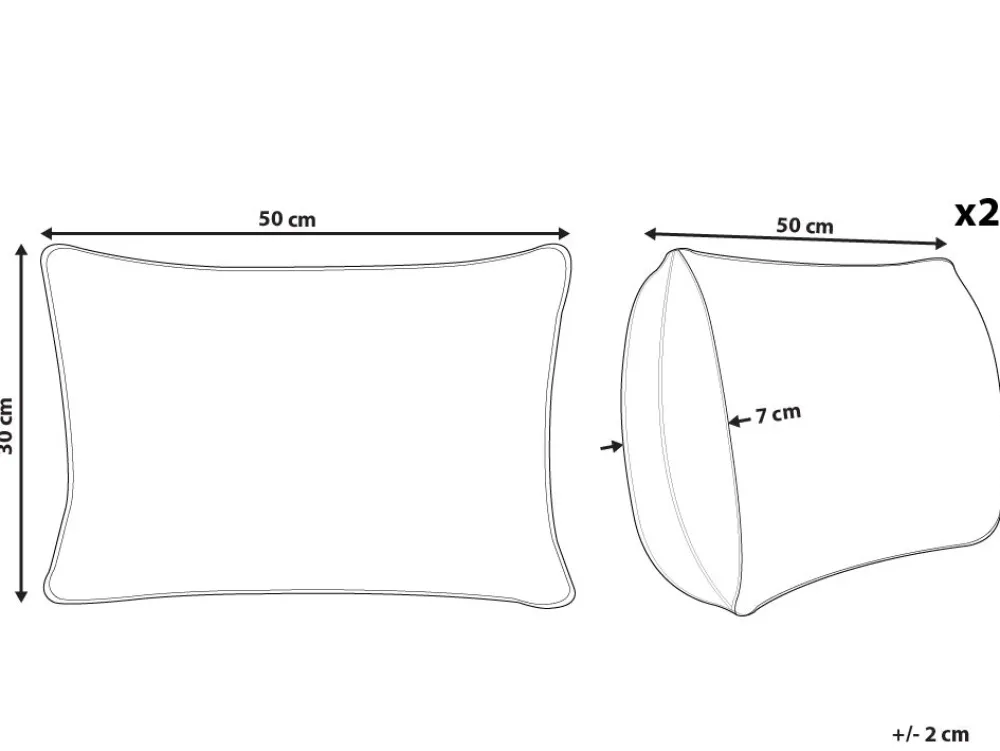 Store Beliani Koristetyyny Beige/Musta 30 X 50 Cm 2 Kpl Pulmonaria