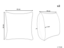 Tekstiilit<Beliani Koristetyyny Beige/Valkoinen 45 X 45 Cm 2 Kpl Geranium