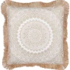 Sale Beliani Koristetyyny Beige/Valkoinen 45 X 45 Cm Agrimony
