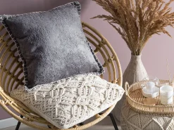 Hot Beliani Koristetyyny Harmaa Kohokuvioitu 45 X 45 Cm Melur