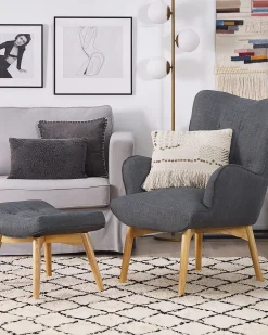 Hot Beliani Koristetyyny Harmaa Kohokuvioitu 45 X 45 Cm Melur