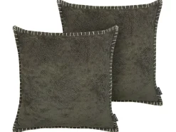 New Beliani Koristetyyny Harmaa Kohokuvioitu 45 X 45 Cm 2 Kpl Melur