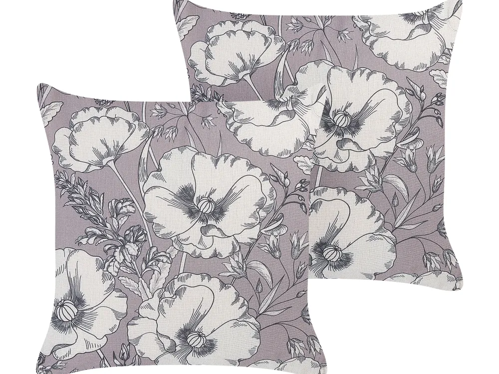 Best Beliani Koristetyyny Harmaa/Luonnonvalkoinen 45 X 45 Cm 2 Kpl Sophora