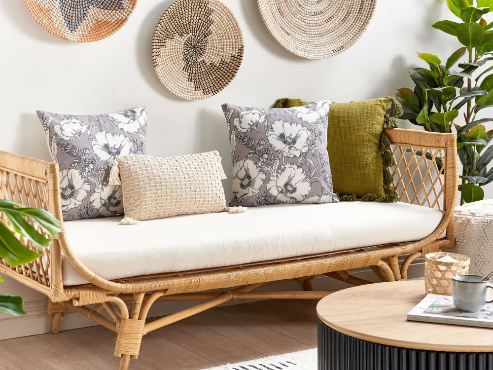 Best Beliani Koristetyyny Harmaa/Luonnonvalkoinen 45 X 45 Cm 2 Kpl Sophora