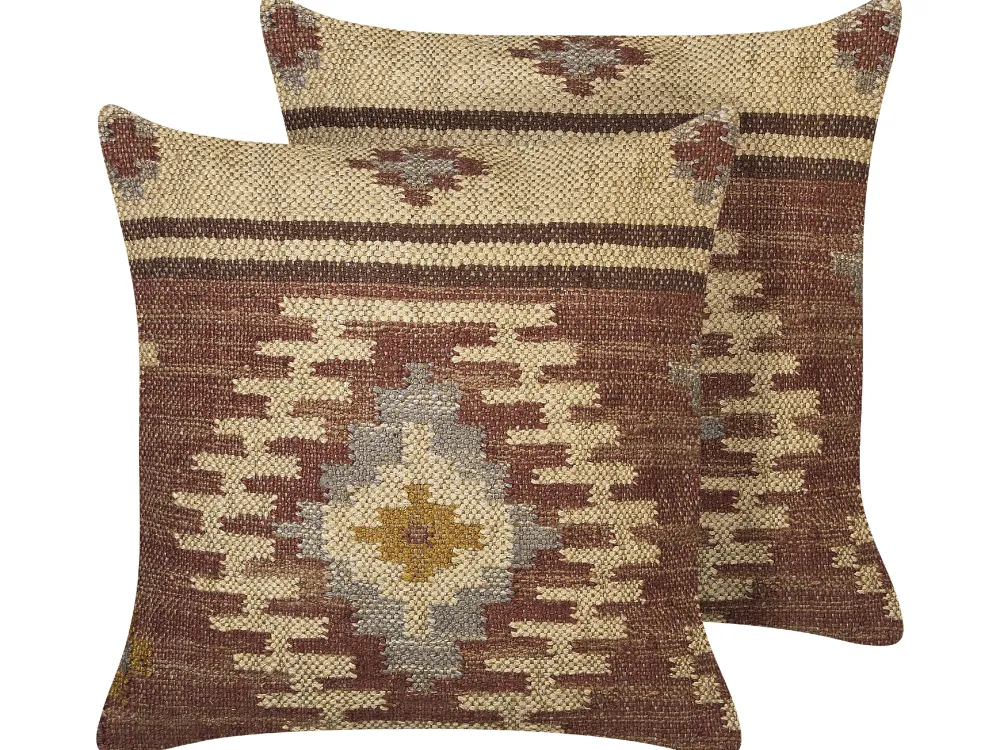 Tekstiilit<Beliani Koristetyyny Juutti Monivarinen 45 X 45 Cm 2 Kpl Beel