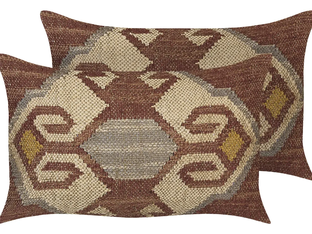 Tekstiilit<Beliani Koristetyyny Juutti Monivarinen 30 X 50 Cm 2 Kpl Urpad