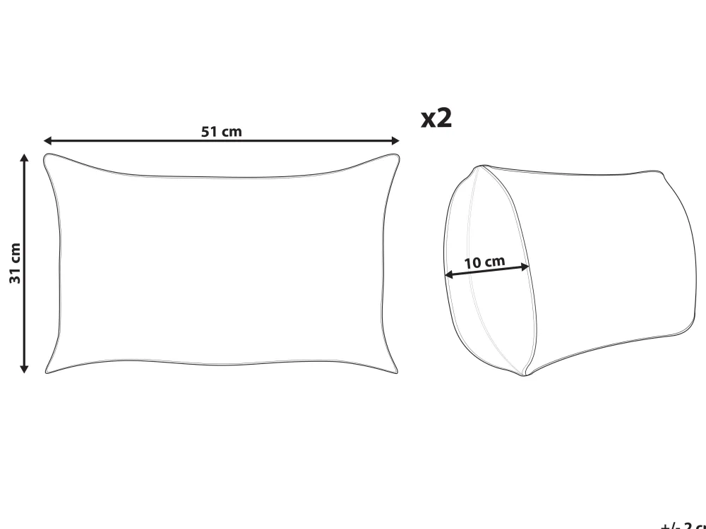 Tekstiilit<Beliani Koristetyyny Juutti Monivarinen 30 X 50 Cm 2 Kpl Urpad