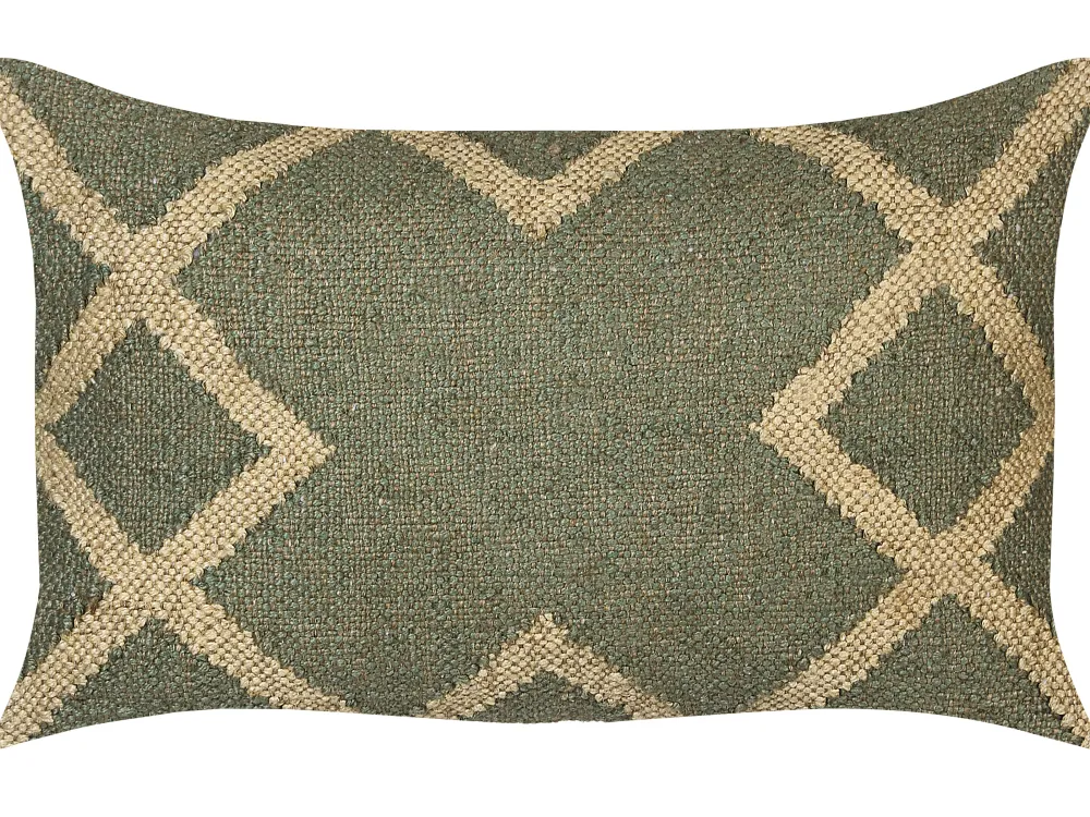 Tekstiilit<Beliani Koristetyyny Juutti Vihrea/Beige 30 X 50 Cm 2 Kpl Gopi