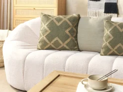 Cheap Beliani Koristetyyny Juutti Vihrea/Beige 45 X 45 Cm Gopi