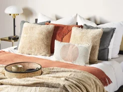 Fashion Beliani Koristetyyny Kangas Beige 45 X 45 Cm Pilea