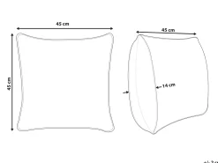 Fashion Beliani Koristetyyny Kangas Beige 45 X 45 Cm Pilea