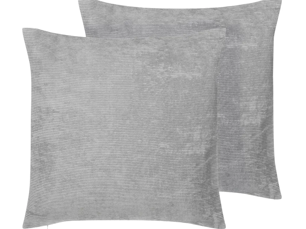 Best Sale Beliani Koristetyyny Kangas Harmaa 45 X 45 Cm 2 Kpl Nolana