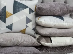 Best Sale Beliani Koristetyyny Kangas Harmaa 45 X 45 Cm 2 Kpl Nolana