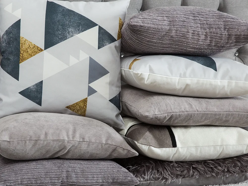 Best Sale Beliani Koristetyyny Kangas Harmaa 45 X 45 Cm 2 Kpl Nolana