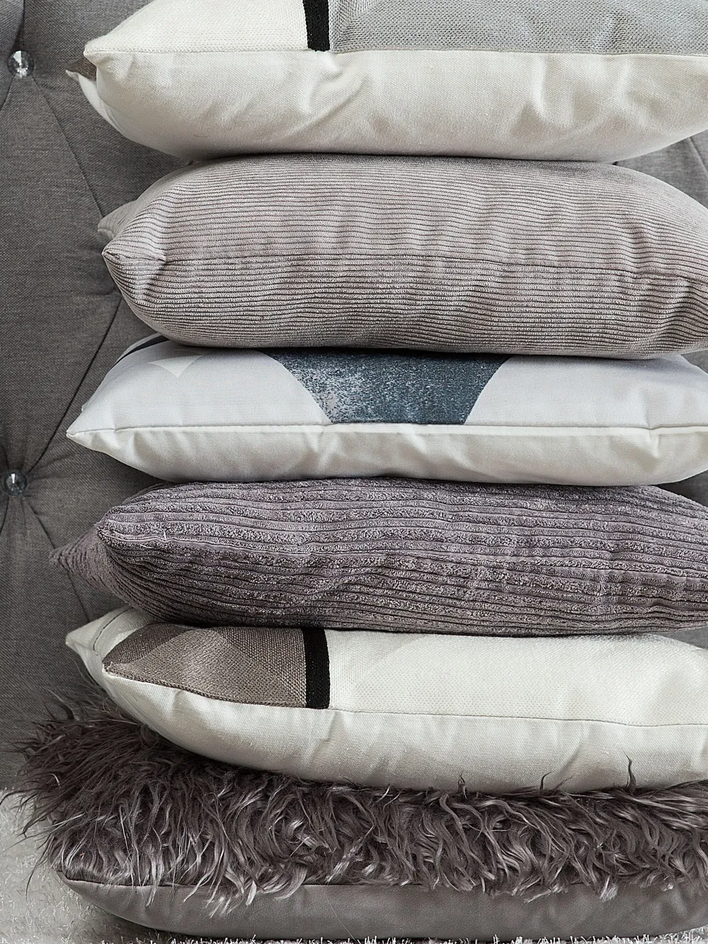 Best Sale Beliani Koristetyyny Kangas Harmaa 45 X 45 Cm 2 Kpl Nolana