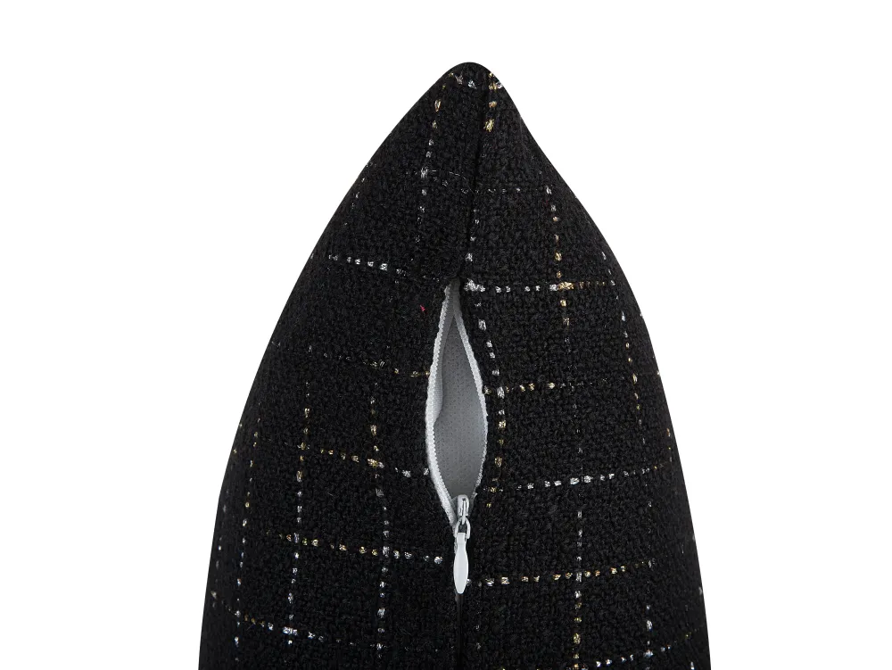 Fashion Beliani Koristetyyny Kangas Musta 45 X 45 Cm 2 Kpl Bellflower