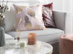 Best Sale Beliani Koristetyyny Kangas Vaaleanpunainen 45 X 45 Cm 2 Kpl Astilbe