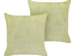 Tekstiilit<Beliani Koristetyyny Kangas Vaaleanvihrea 45 X 45 Cm 2 Kpl Pilea
