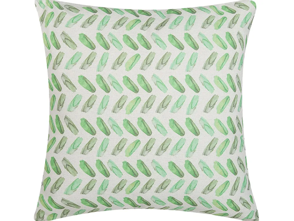 Cheap Beliani Koristetyyny Kangas Valkoinen/Vihrea 45 X 45 Cm 2 Kpl Prunus