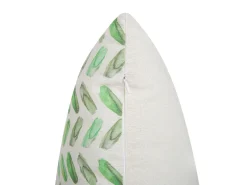 Cheap Beliani Koristetyyny Kangas Valkoinen/Vihrea 45 X 45 Cm 2 Kpl Prunus