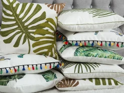 Tekstiilit<Beliani Koristetyyny Kangas Valkoinen 45 X 45 Cm 2 Kpl Dianella