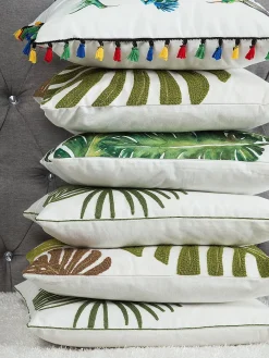 Tekstiilit<Beliani Koristetyyny Kangas Valkoinen 45 X 45 Cm 2 Kpl Dianella