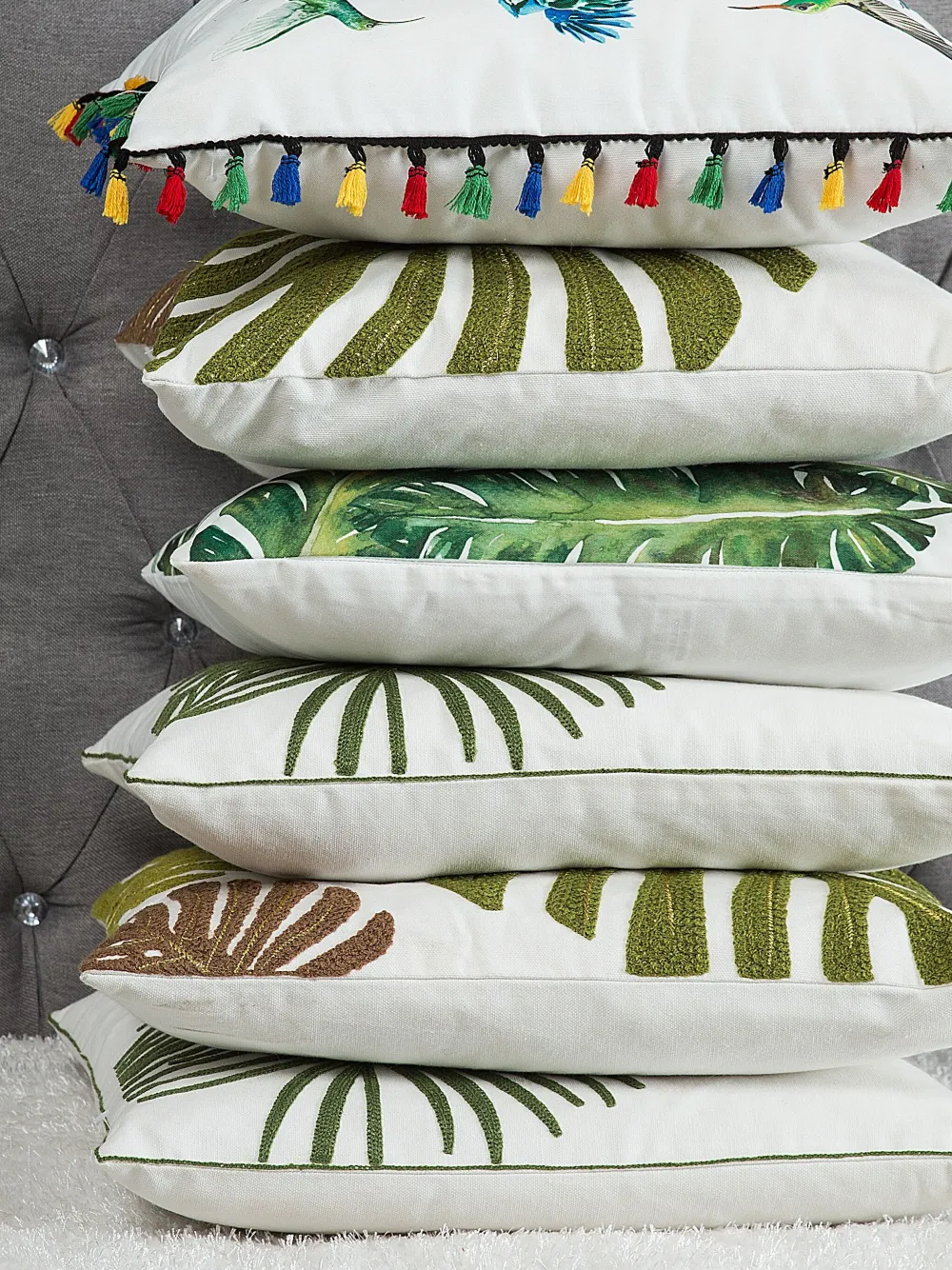 Tekstiilit<Beliani Koristetyyny Kangas Valkoinen 45 X 45 Cm 2 Kpl Dianella