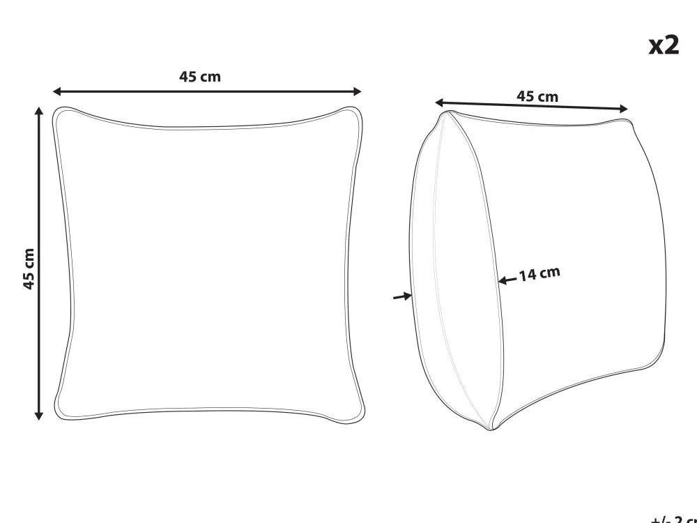 Cheap Beliani Koristetyyny Kangas Viininpunainen 45 X 45 Cm 2 Kpl Pilea