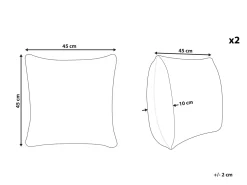 Sale Beliani Koristetyyny Keinoturkis Vaaleanruskea 45 X 45 Cm 2 Kpl Hordeum